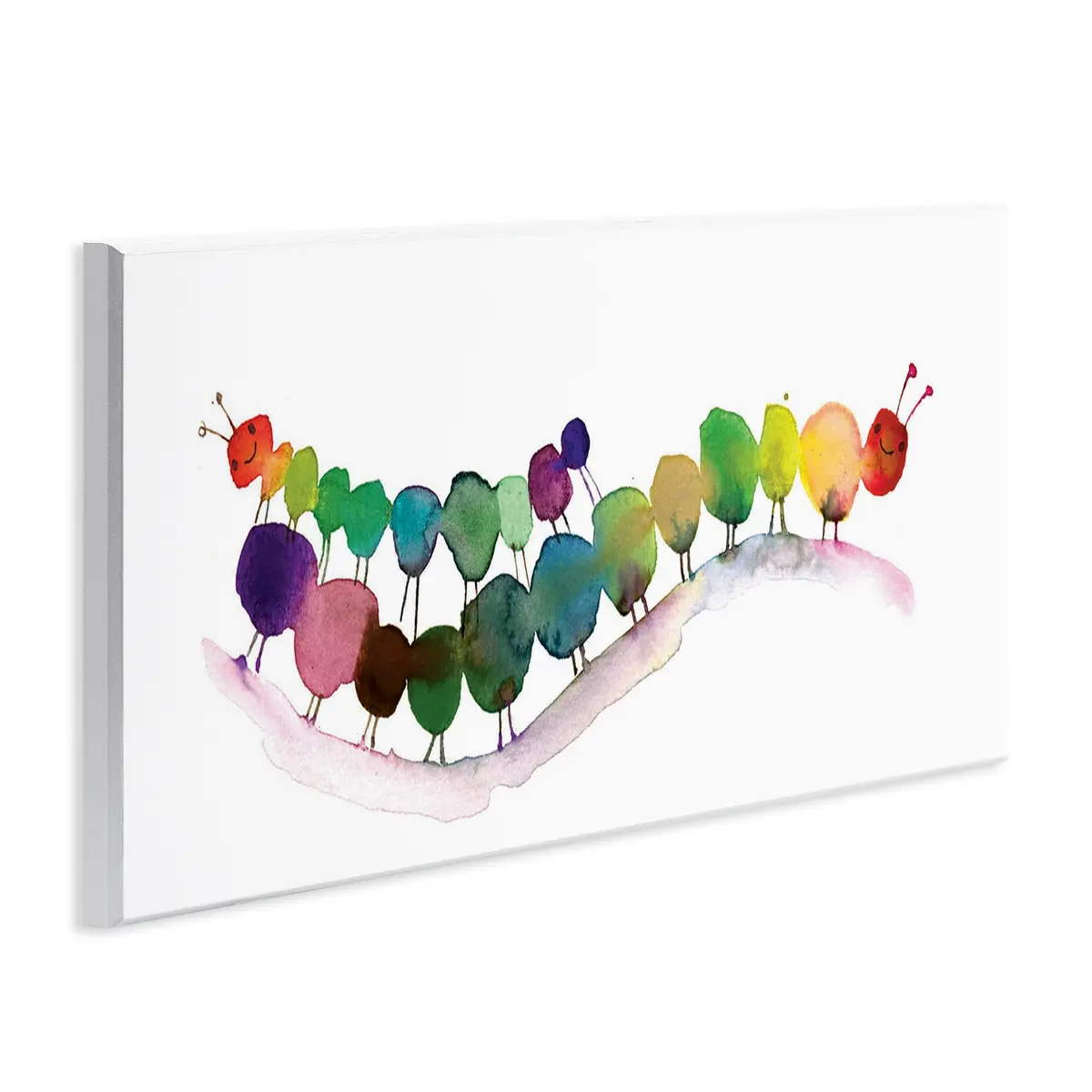 Stupell Industries Rainbow Inchworms Wall Plaque 7 x 17 Inch | Whimsical Kids Decor with Cheerful Rainbow & Insects - view 2