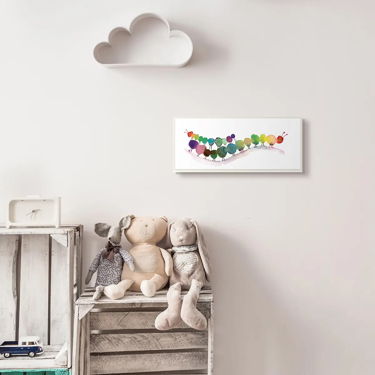 Stupell Industries Rainbow Inchworms Wall Plaque 7 x 17 Inch | Whimsical Kids Decor with Cheerful Rainbow & Insects - view 3