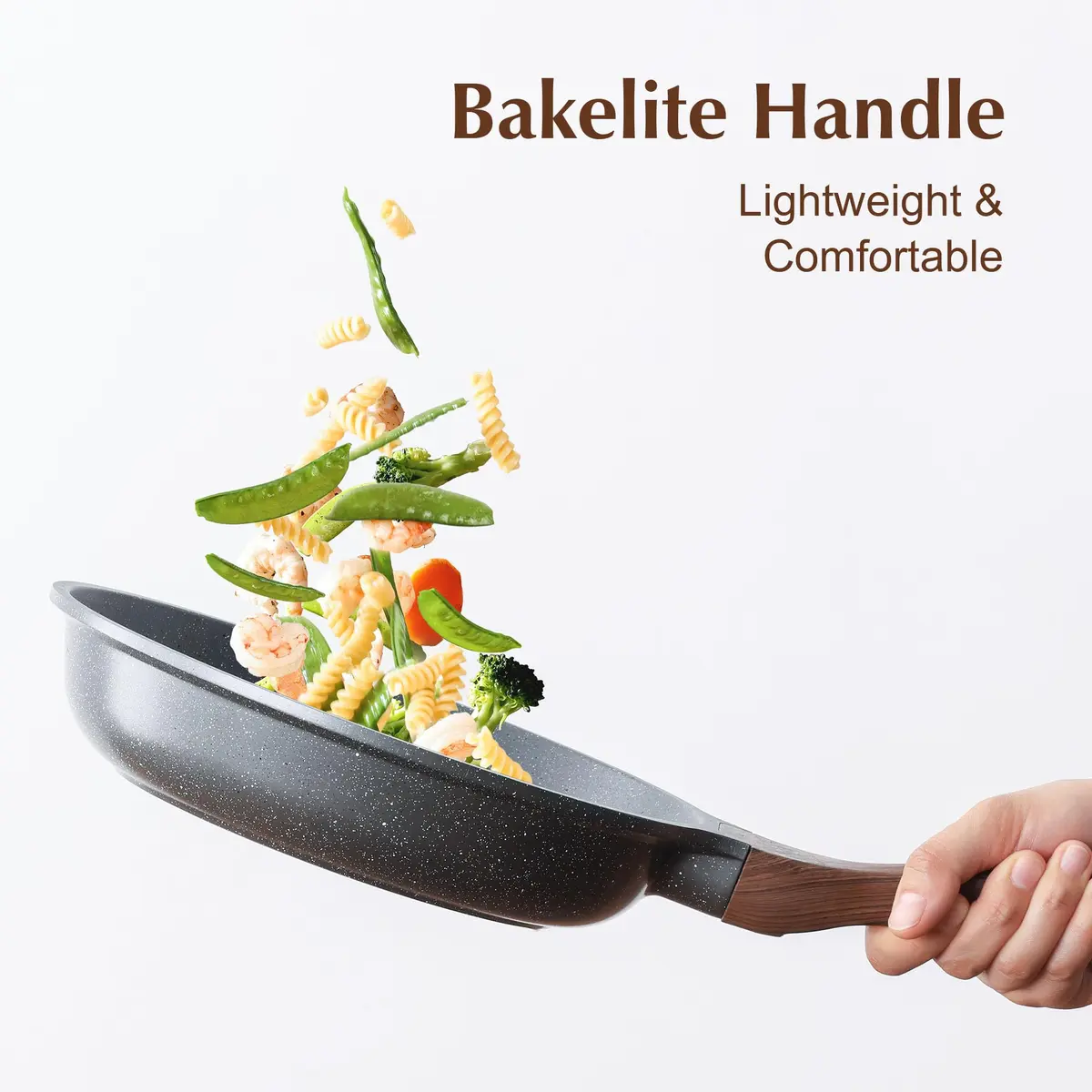 SENSARTE 9.5 Inch Nonstick Frying Pan Skillet | Swiss Granite Coating Omelette Pan - view 6