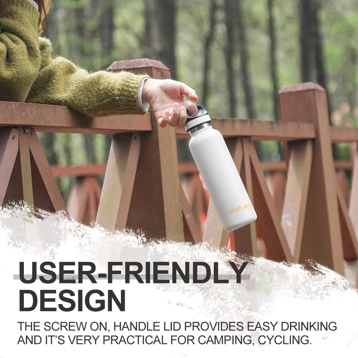 Life's Easy 20 oz Insulated Stainless Steel Sports Water Bottle | Keeps Hot 8h & Cold 24h - view 5