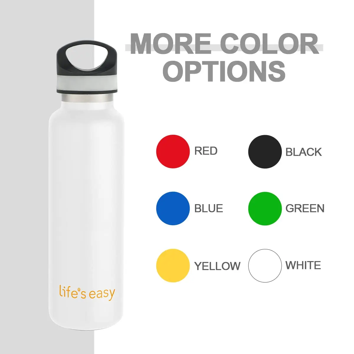 Life's Easy 20 oz Insulated Stainless Steel Sports Water Bottle | Keeps Hot 8h & Cold 24h - view 7
