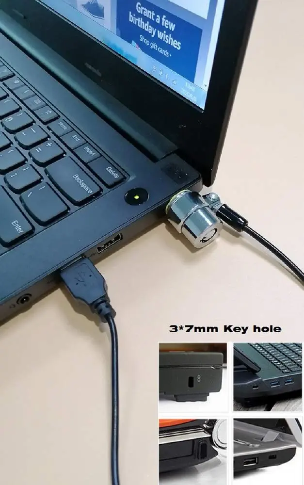 LORADAR 5Pack Laptop Cable Lock 6.7Ft | Anti Theft Security Lock with 5 Keys - view 4