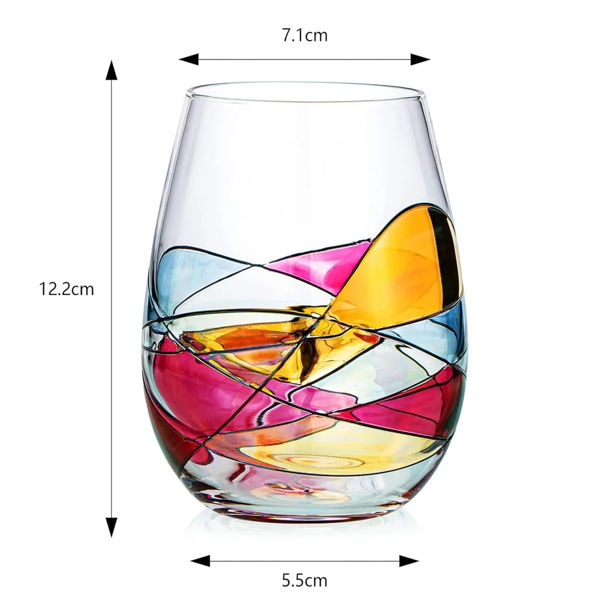 The Wine Savant Artisanal Hand Painted Stemless Wine Glasses 2 Pack | Romantic Gift for Celebrations - view 9