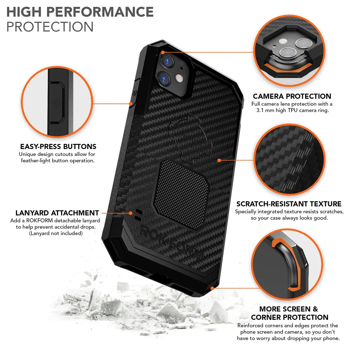 Rokform Rugged Series iPhone 11 Case with RokLock Twist Lock & Magnetic Mount - Black - view 2