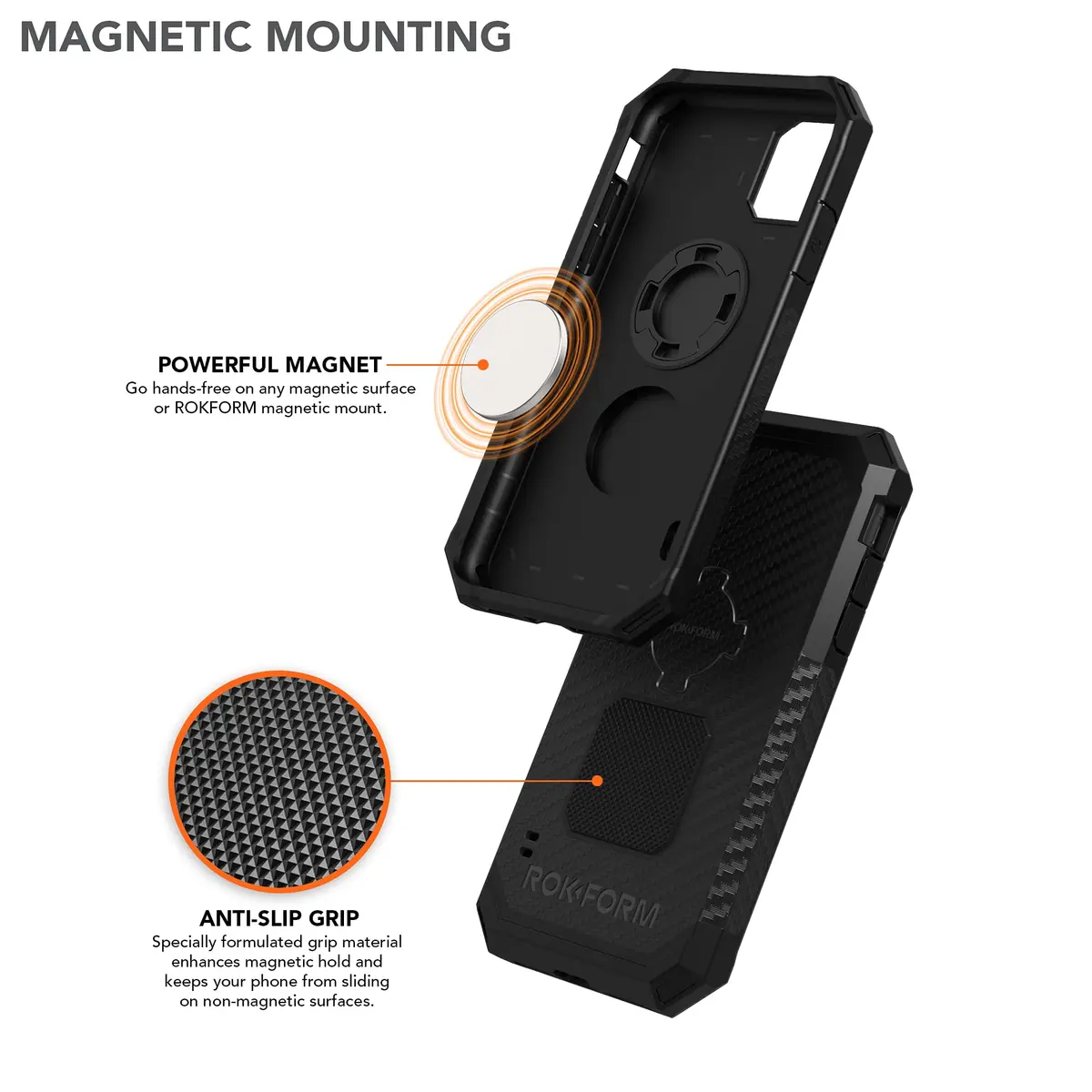 Rokform Rugged Series iPhone 11 Case with RokLock Twist Lock & Magnetic Mount - Black - view 3