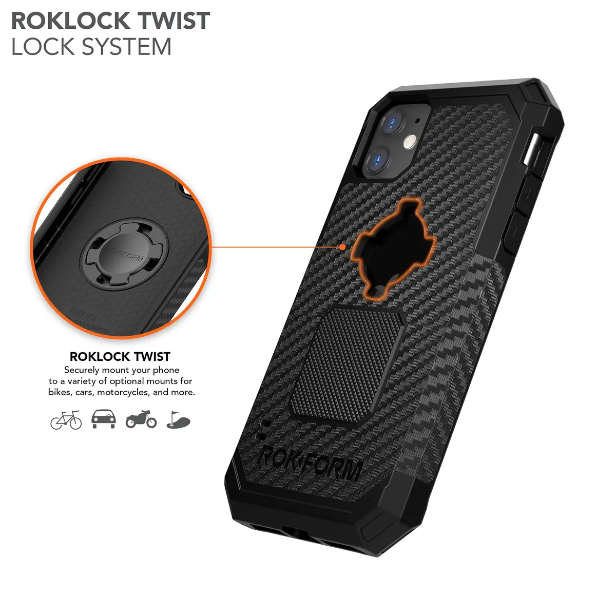 Rokform Rugged Series iPhone 11 Case with RokLock Twist Lock & Magnetic Mount - Black - view 4