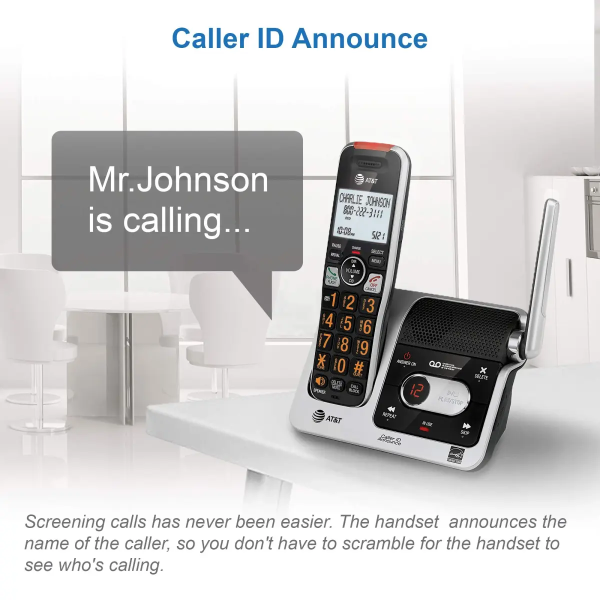 AT&T BL102-4 DECT 6.0 4-Handset Cordless Phone | Unsurpassed Range, Call Blocking, Answering Machine - view 8