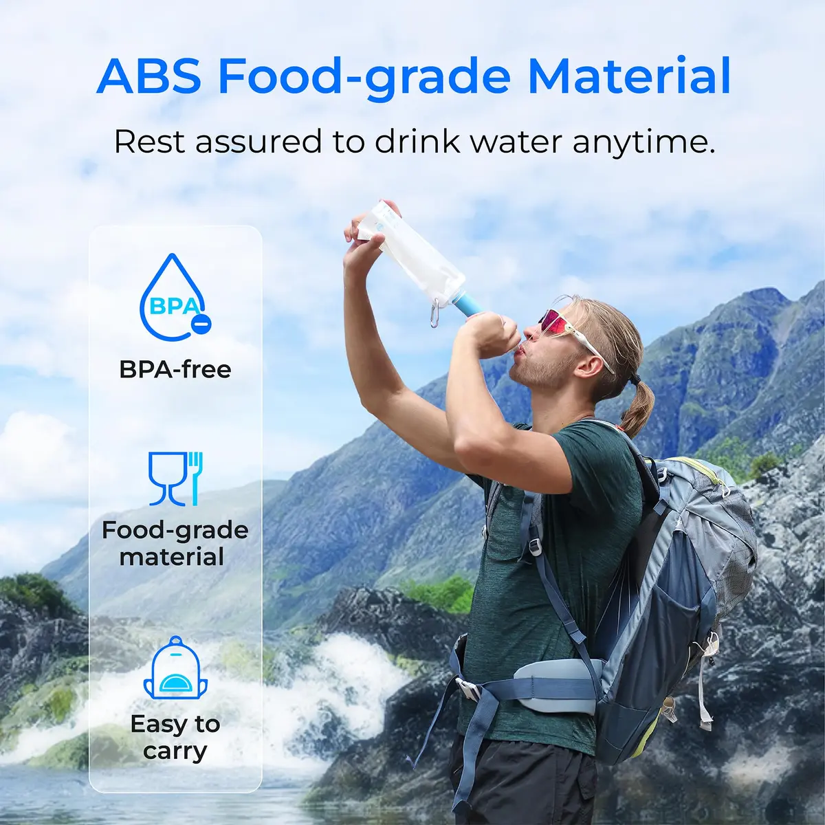 Waterdrop Portable Water Filter Straw 1400 Gallons (5300 Liters) | Survival Water Purifier for Camping, Travel, Backpacking, Emergency Preparedness - view 6
