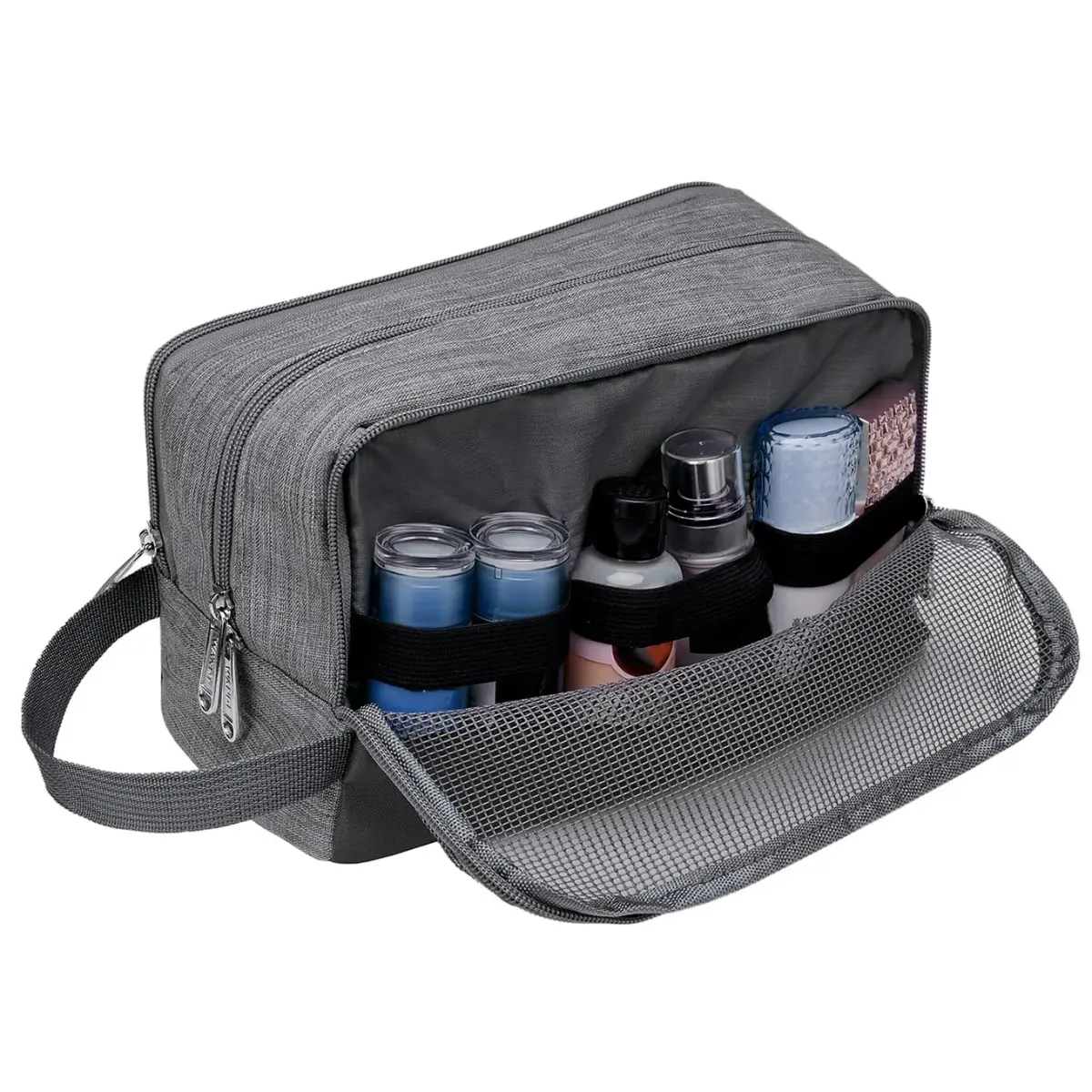 WANDF Travel Toiletry Bag for Men, Small Dopp Kit for Toiletries | Water-Resistant Polyester - view 6