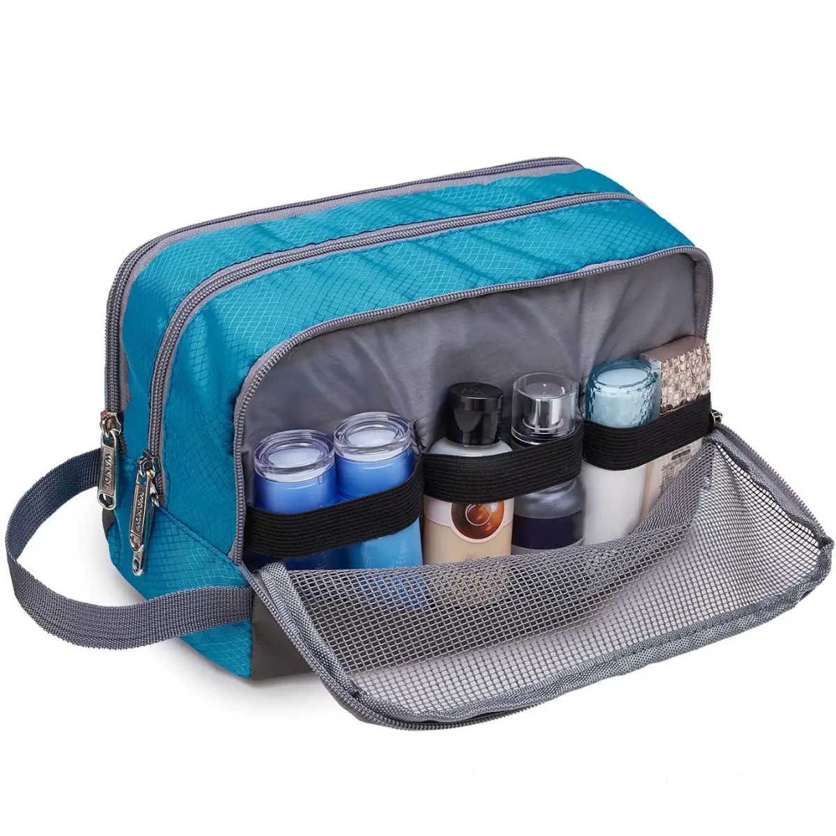 WANDF Travel Toiletry Bag for Men, Small Dopp Kit | 25cm x 12cm x 5cm (9.5" x 4.7" x 5.9") - view 5