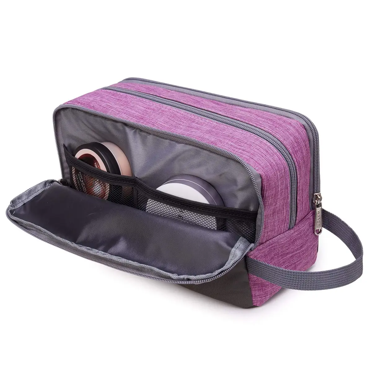 WANDF Travel Toiletry Bag for Men, Small Dopp Kit Purple | Water-Resistant Polyester, 23cm x 12cm x 15cm - view 7