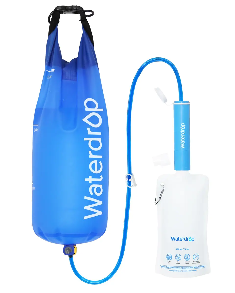 Waterdrop Gravity Water Filter Straw with 1.5 Gal Bag, 0.1 Micron 5-Stage Filtration | Survival Water Purifier for Travel, Backpacking and Emergency Preparedness - main product image