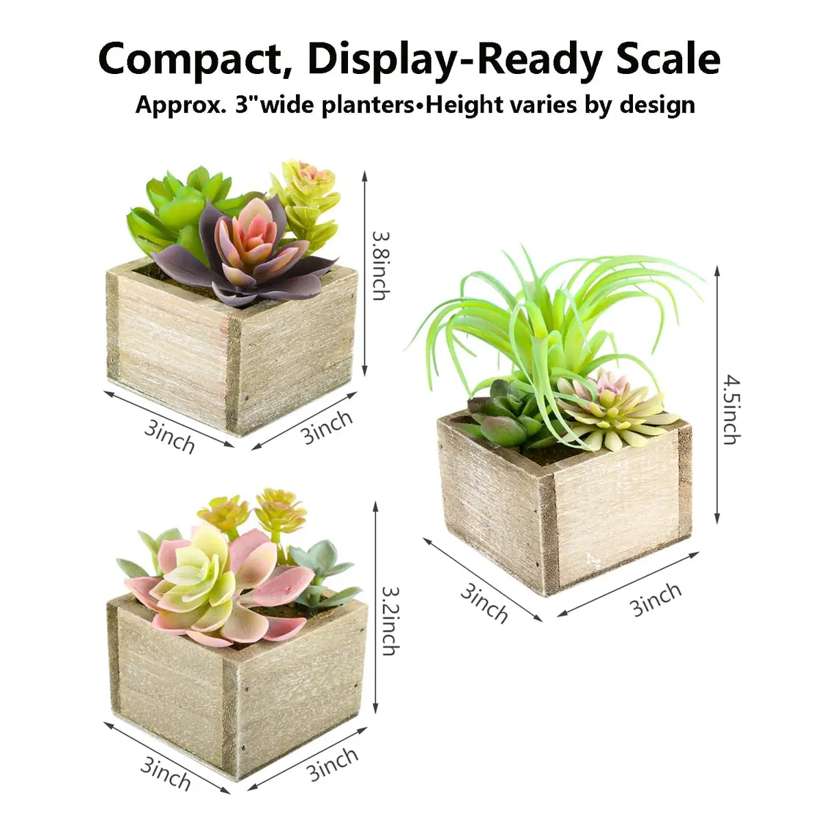 Mingfuxin Artificial Succulents Indoor Fake Plants Set of 3 | Realistic Mini Potted Decor for Home & Bathroom - view 9