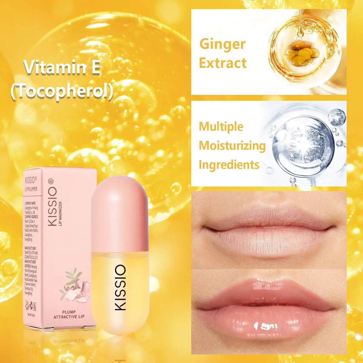 KISSIO Natural Lip Plumper Gloss 5.6ml (0.19 Fl Oz) | For Fuller, Hydrated Lips - view 3