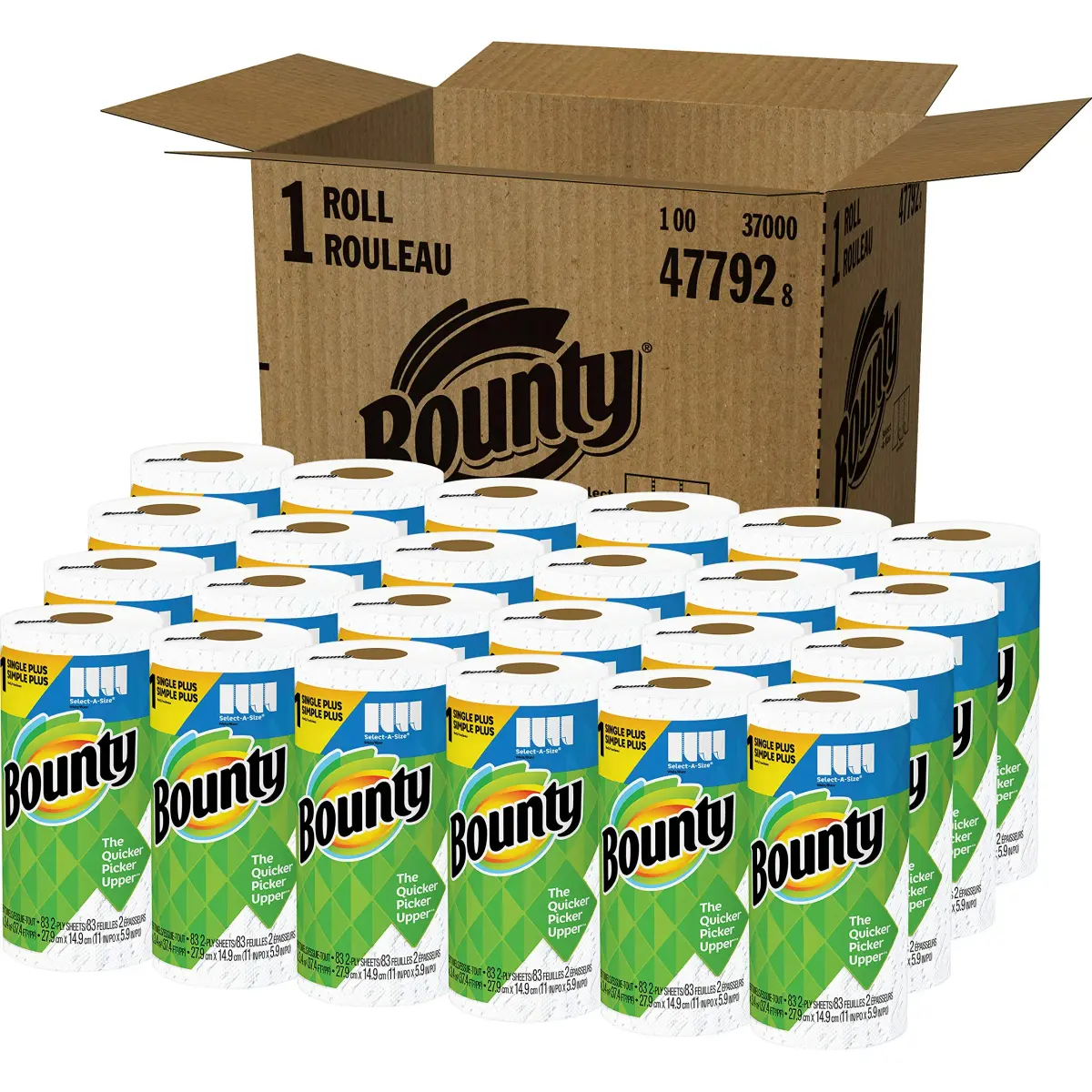 Bounty Select-A-Size Paper Towels, 1992 Count | 2-Ply Absorbent Kitchen Rolls - main product image
