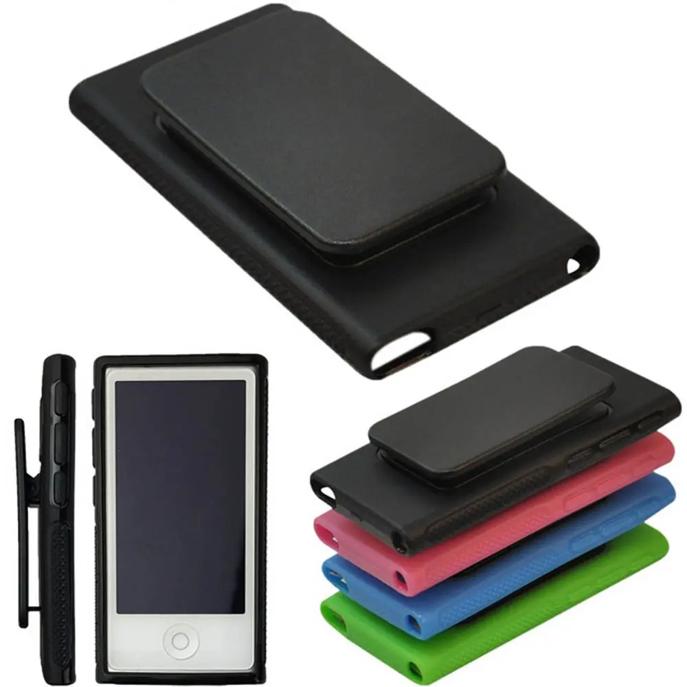 BestforYou Clear 7G Cellular Phone Case with Belt Clip | Shockproof TPU Cover for Apple iPod Nano 7th Gen (Black) - view 3
