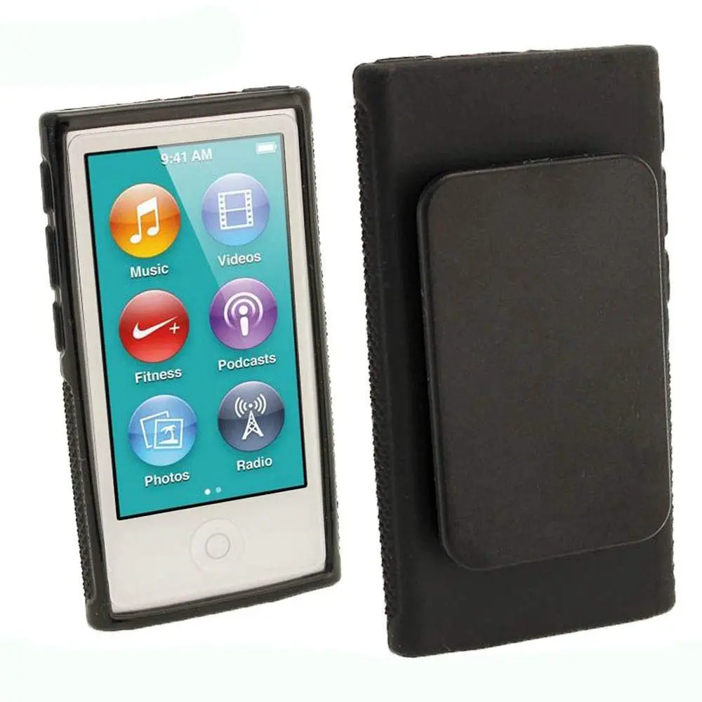 BestforYou Clear 7G Cellular Phone Case with Belt Clip | Shockproof TPU Cover for Apple iPod Nano 7th Gen (Black) - view 4