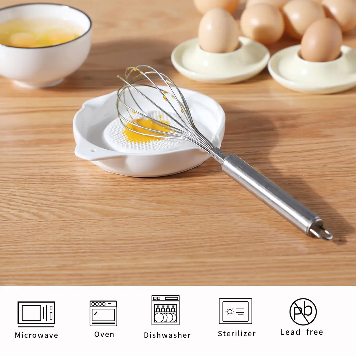 ONTUBE Ceramic Grater Plate for Ginger, Garlic, Onion (5.5" x 2 Pieces) | Dishwasher Safe & Multi-Function Kitchen Tool - view 6