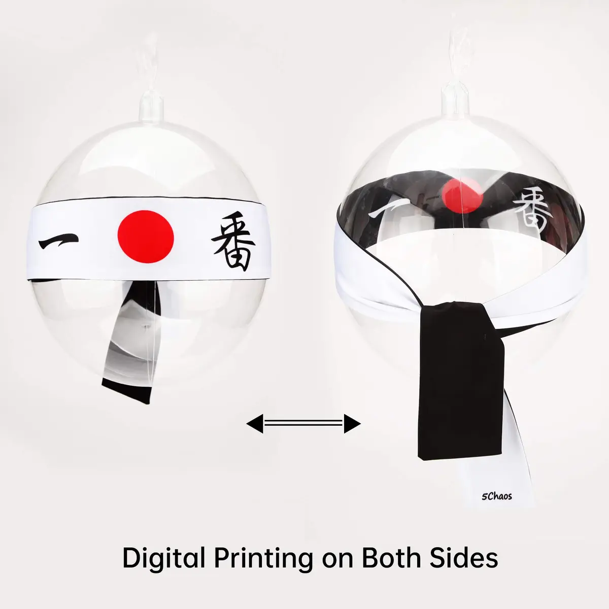 5Chaos Sushi Headband Japanese Hachimaki for Karate Cosplay Kitchen Chef | Reversible, Breathable, 38" Length - view 2