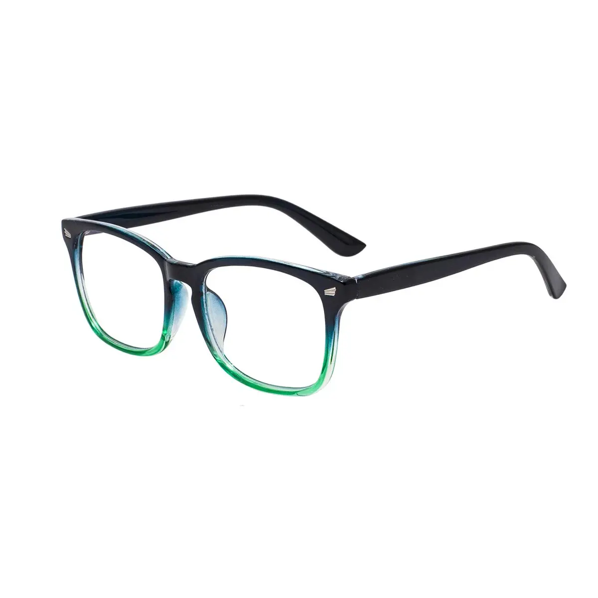 MAXJULI Blue Light Blocking Glasses,Full Rim Square Frame, Blue Gradient Green | Supports Better Sleep & Eye Comfort - view 2