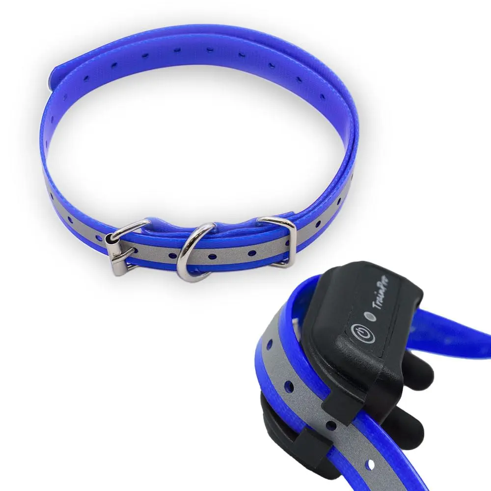 TrainPro Waterproof TPU Replacement Strap for Dog Training Collar, 70 cm (27.5 in) Blue Reflect | Durable & Secure Fit - main product image