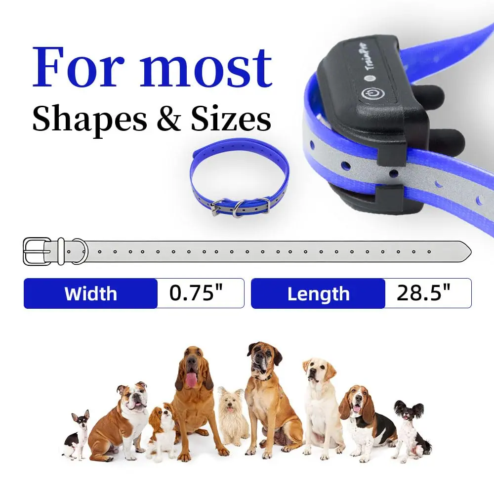 TrainPro Waterproof TPU Replacement Strap for Dog Training Collar, 70 cm (27.5 in) Blue Reflect | Durable & Secure Fit - view 2
