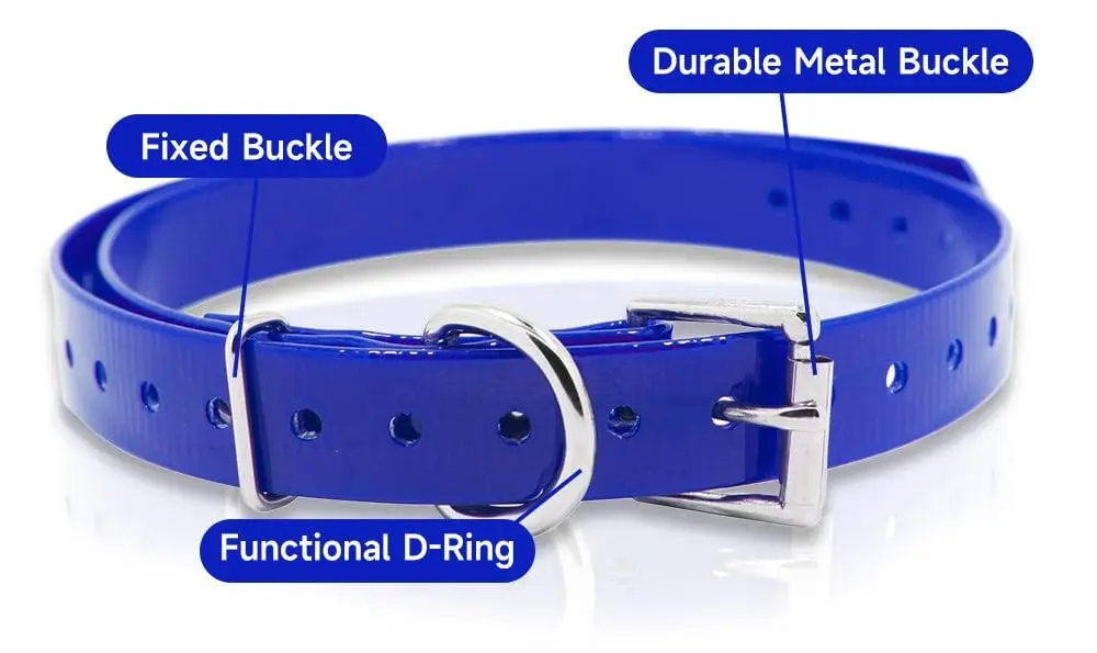 TrainPro Waterproof TPU Replacement Strap for Dog Training Collar, 70 cm (27.5 in) Blue Reflect | Durable & Secure Fit - view 4