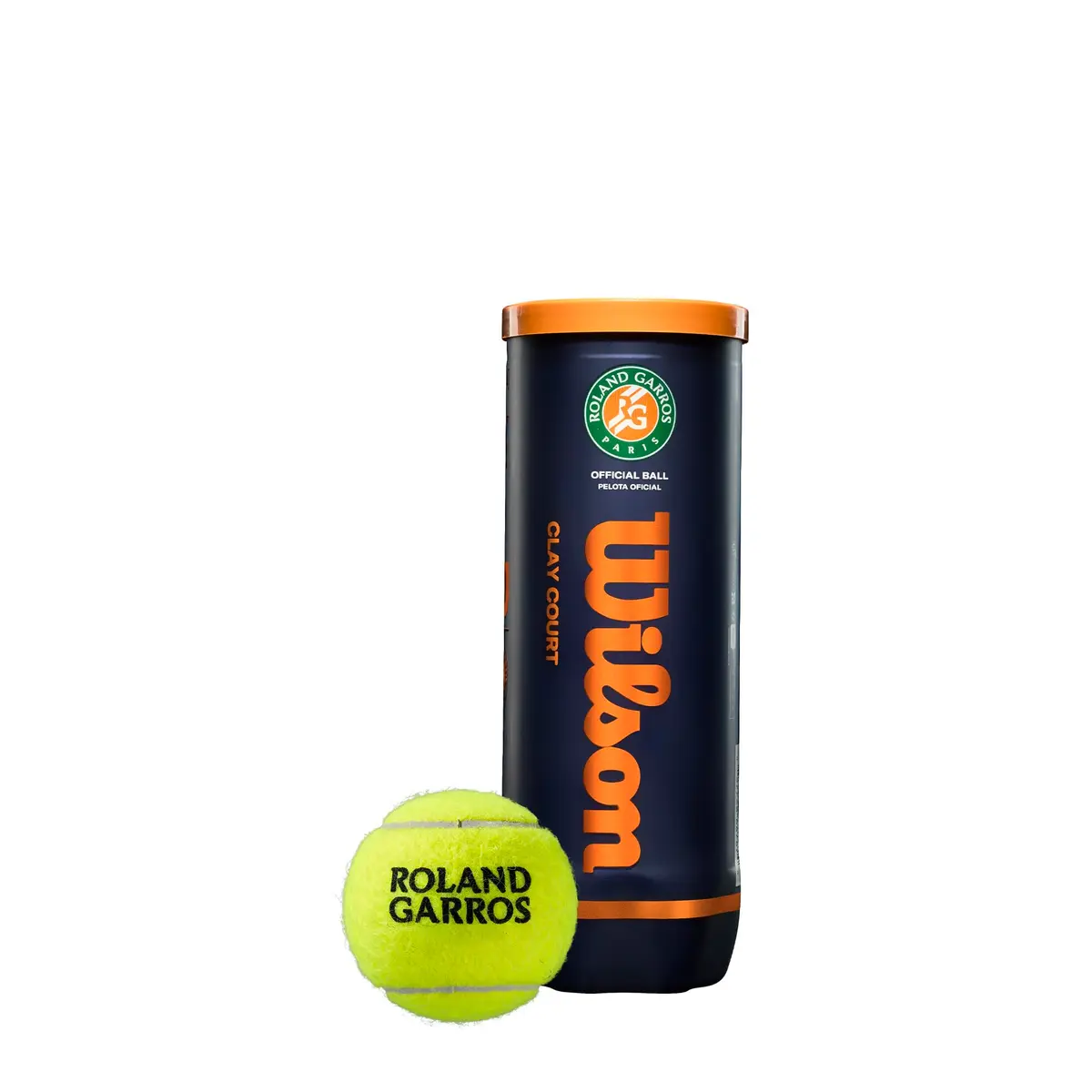 WILSON Roland Garros Clay Tennis Balls - 3 Ball Can | ITF Approved for Competitive Play - main product image