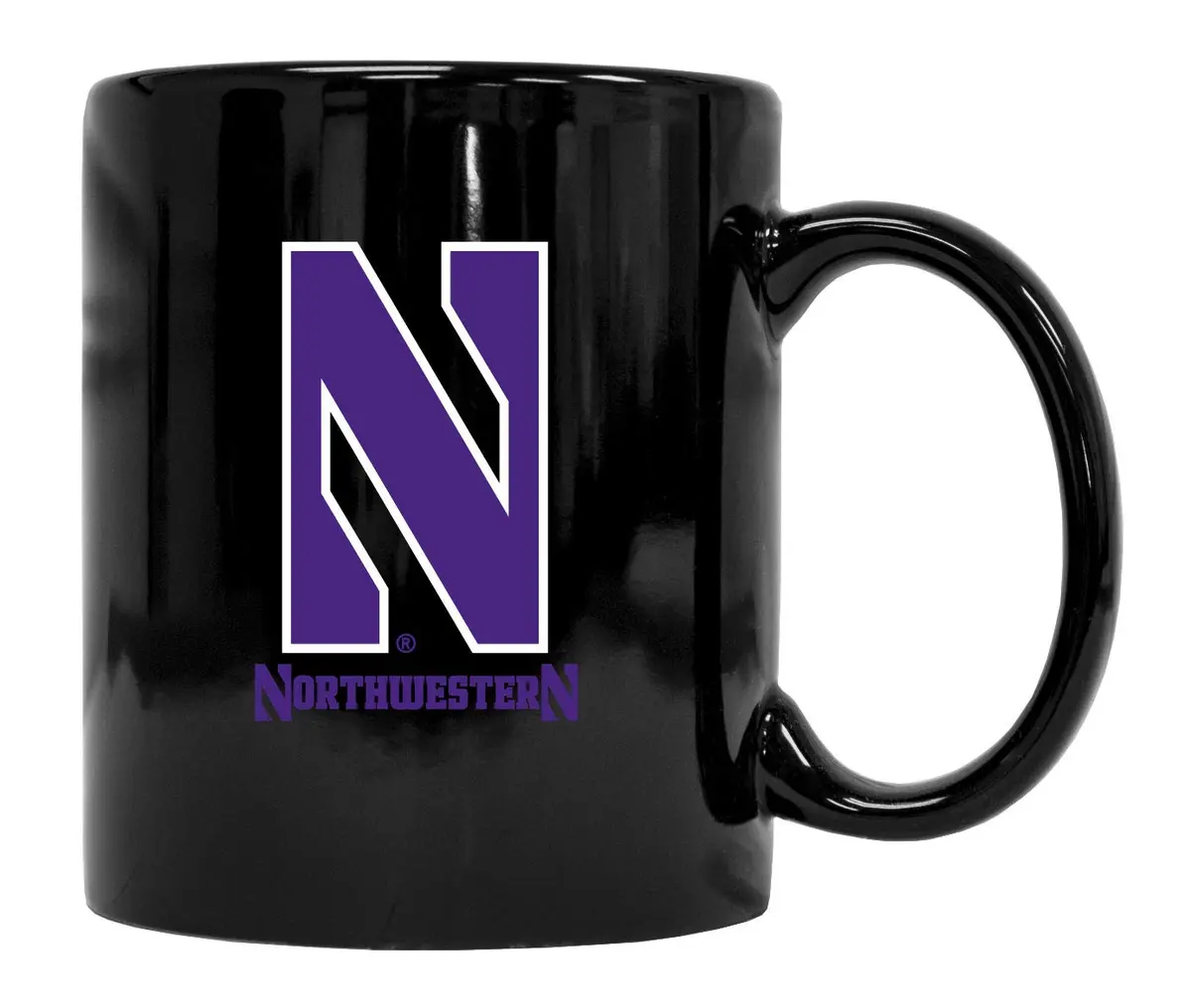 R and R Imports Northwestern University Wildcats Black Ceramic Coffee Mug | 8 oz, Collegiate Licensed - main product image