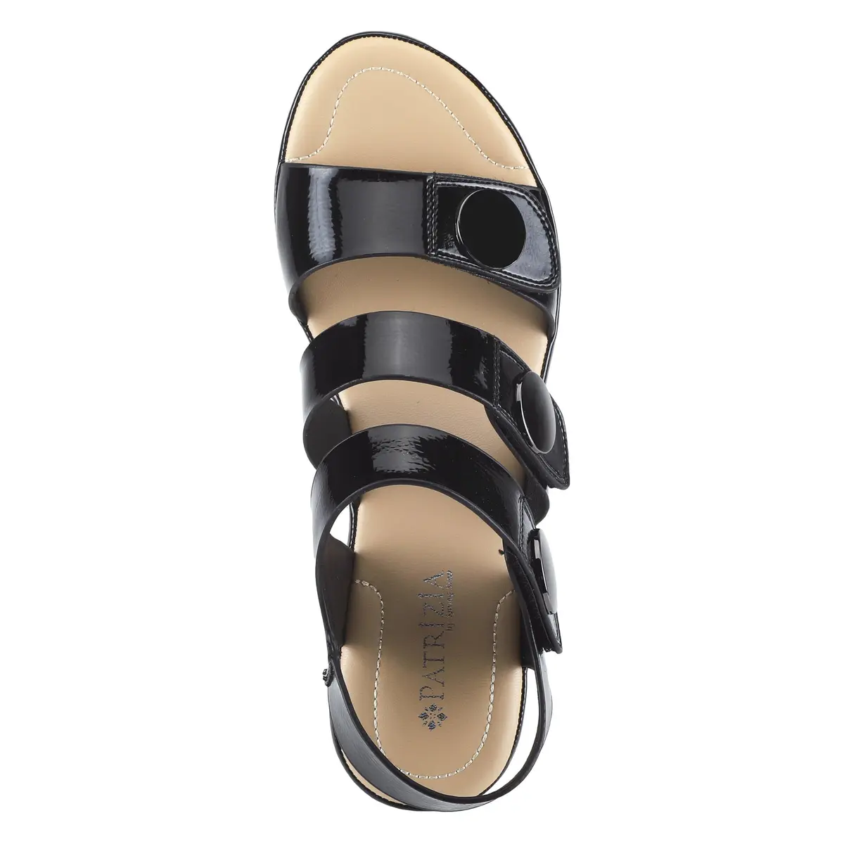 PATRIZIA Triodee Sandals for Women - Casual Platform Slip-On with Adjustable Straps, Black Patent, US 9 - view 7