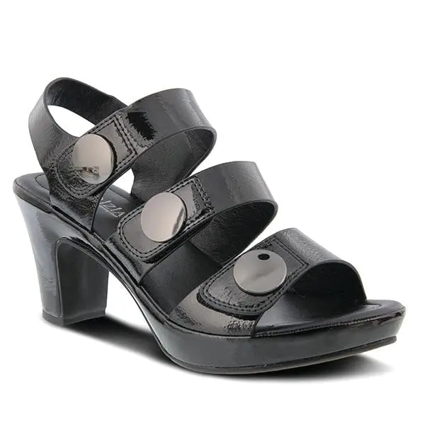 PATRIZIA Triodee Sandals for Women - Casual Platform Slip-On with Adjustable Straps, Black Patent, US 9 - view 2