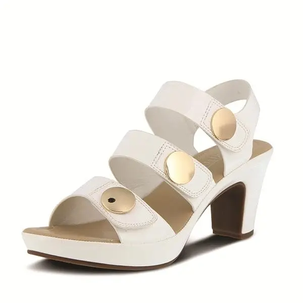 PATRIZIA Triodee Sandals for Women - White Patent Platform 10.5-11 | Adjustable Straps Slip-On - view 2