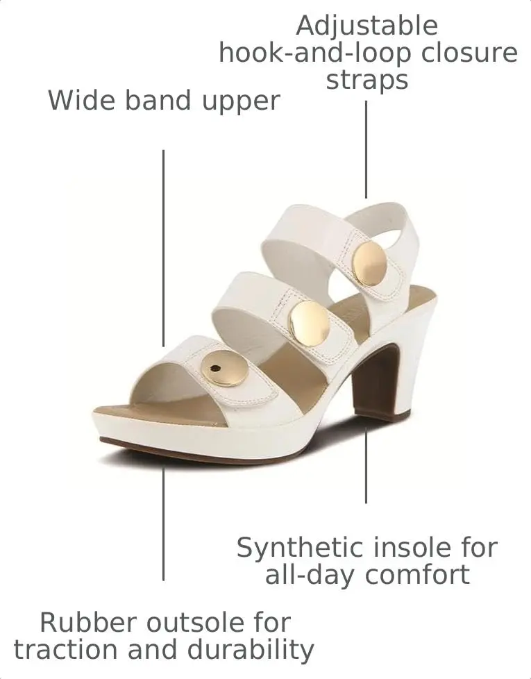 PATRIZIA Triodee Sandals for Women - Ladies Casual Platform Sandal with Adjustable Straps - Slip-On Womens Sandals for Formal Event, Outdoor Party WHITE PATENT EU 38 / US 7.5-8 | 3" Heel, 3/4" Platform - view 6