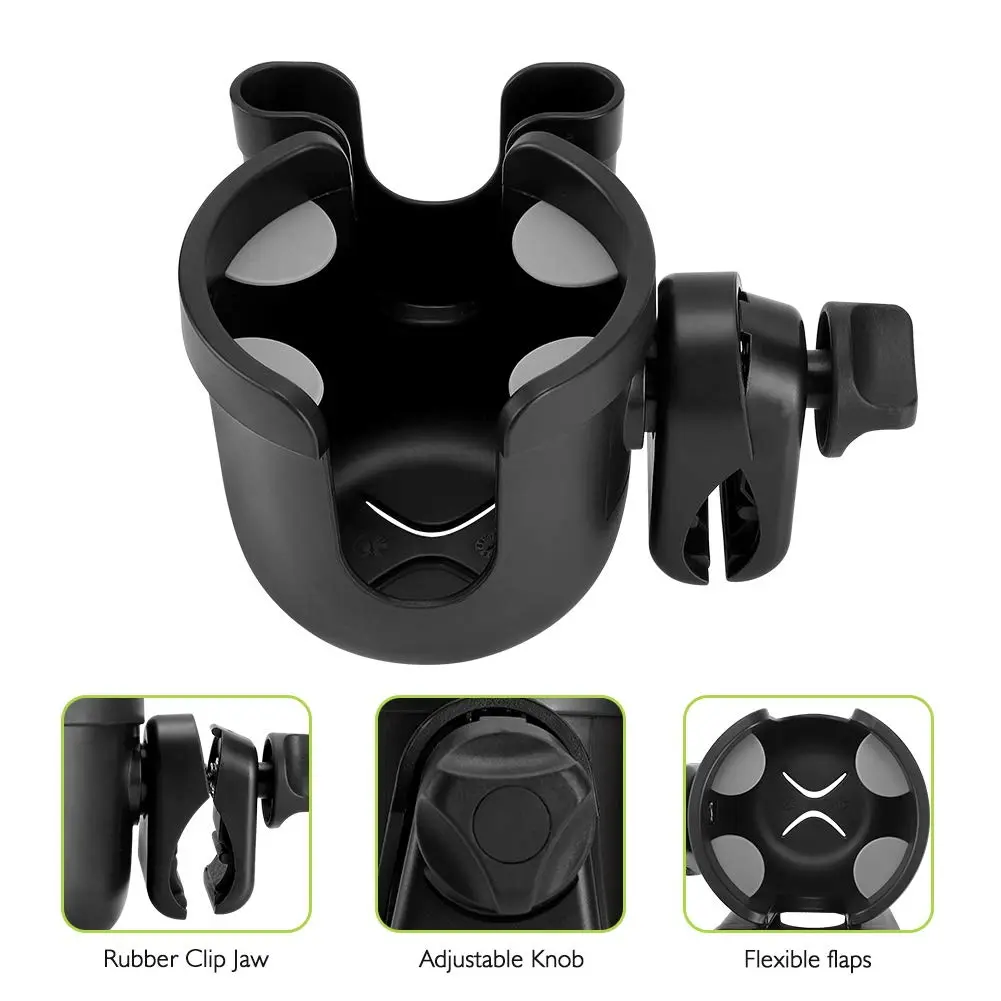 Accmor Stroller Cup Holder with Phone Holder, Universal Fit, 2-in-1 Drinks & Cell Phone Holder for Uppababy Nuna Strollers - view 4