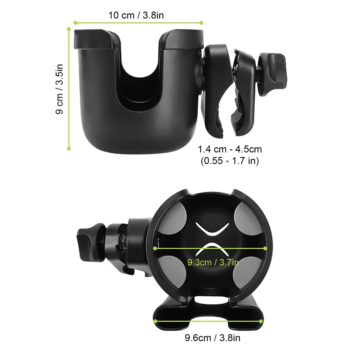 Accmor Stroller Cup Holder with Phone Holder, Universal Fit, 2-in-1 Drinks & Cell Phone Holder for Uppababy Nuna Strollers - view 9