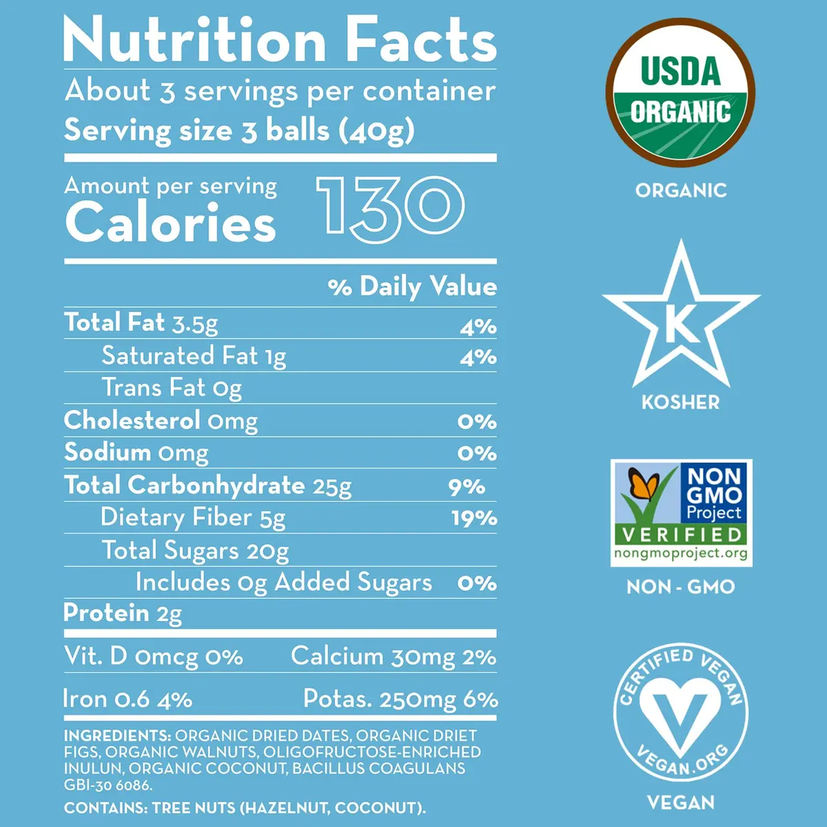 Sunny Fruit 100% RAW Fruit & Nut Snacks, Fig & Walnut, 6-Pack | Organic, Vegan, Gluten-Free, Kosher - view 5