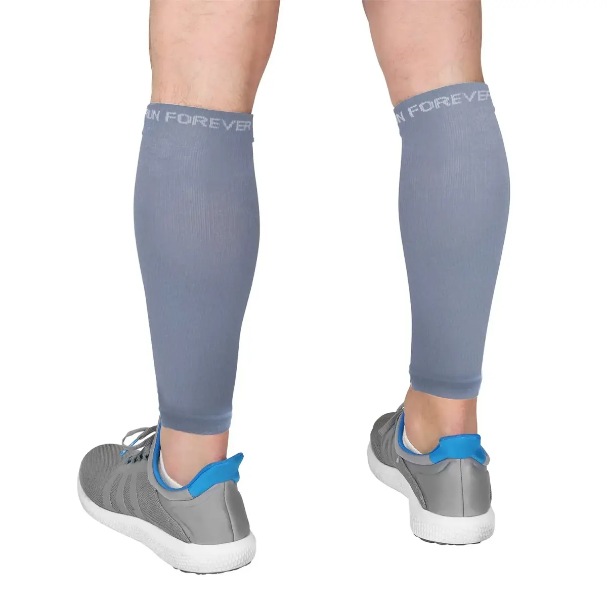 Run Forever Small Grey Calf Compression Sleeve | 20-30mmHg Graduated Compression for Pain Relief & Recovery - main product image