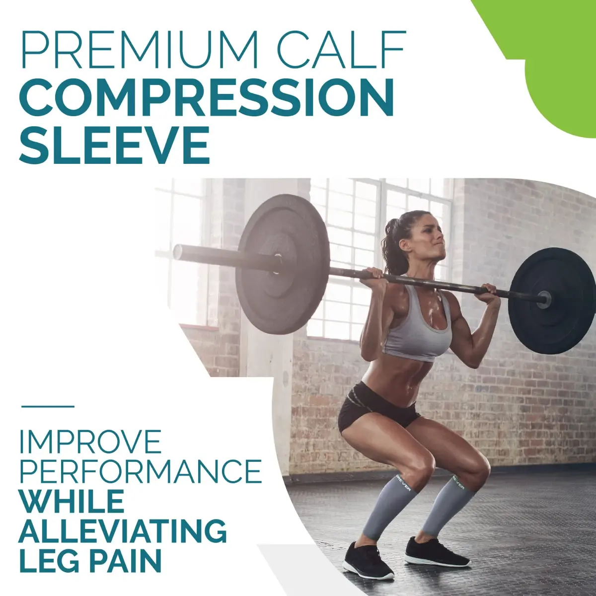 Run Forever Small Grey Calf Compression Sleeve | 20-30mmHg Graduated Compression for Pain Relief & Recovery - view 3
