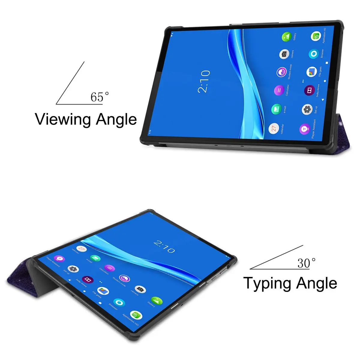 Ratesell Smart Trifold Stand Case for Lenovo Tab M10 FHD Plus (2nd Gen) 10.3" (24.79cm) with Auto Sleep/Wake | Outer Space - view 3