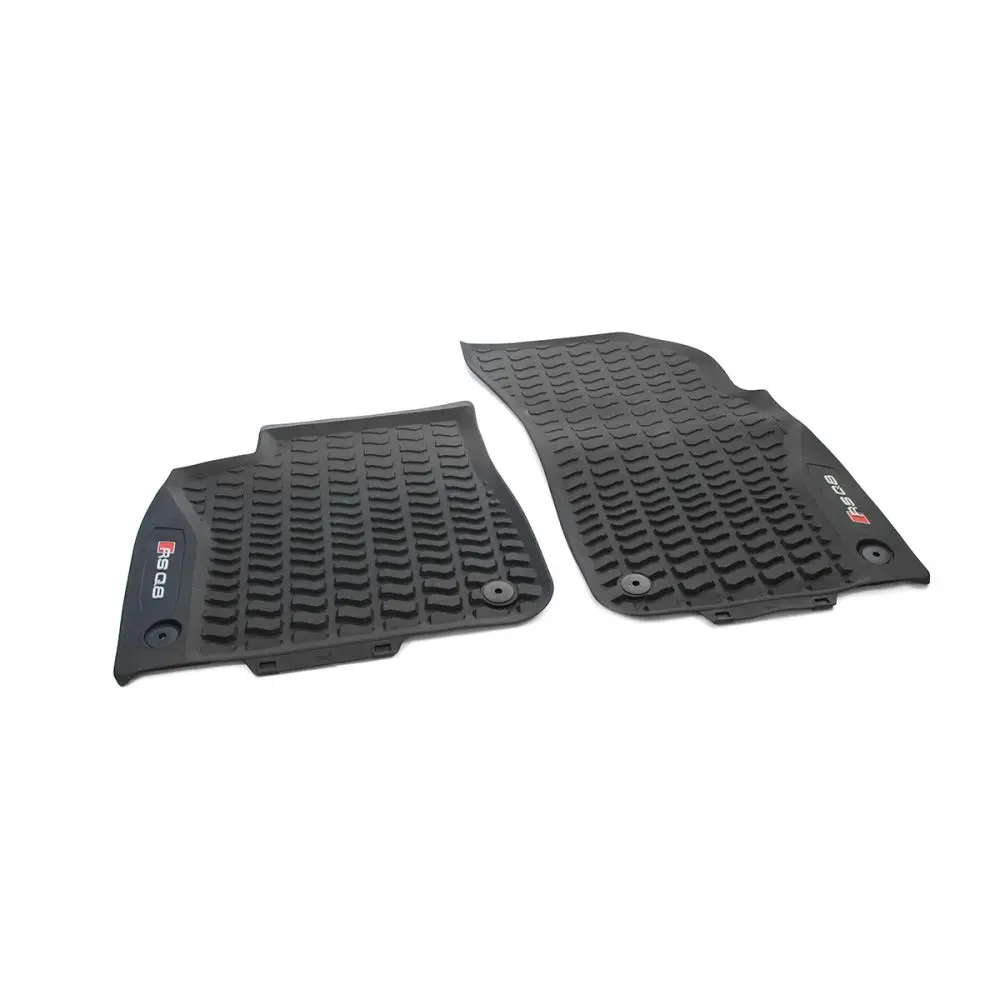 Audi 4M8061221B041 Rubber Floor Mats Front 2 x Rubber Mats All Weather Mats Black with RSQ8 Lettering | Vehicle-Specific Fit - main product image