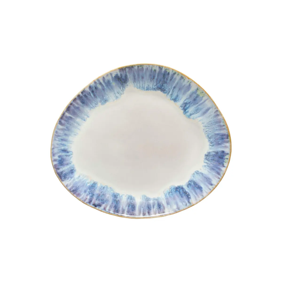 Costa Nova Ceramic Stoneware 11'' Oval Dinner Plate - Brisa Collection, Ria Blue | Microwave & Dishwasher Safe Tableware - main product image