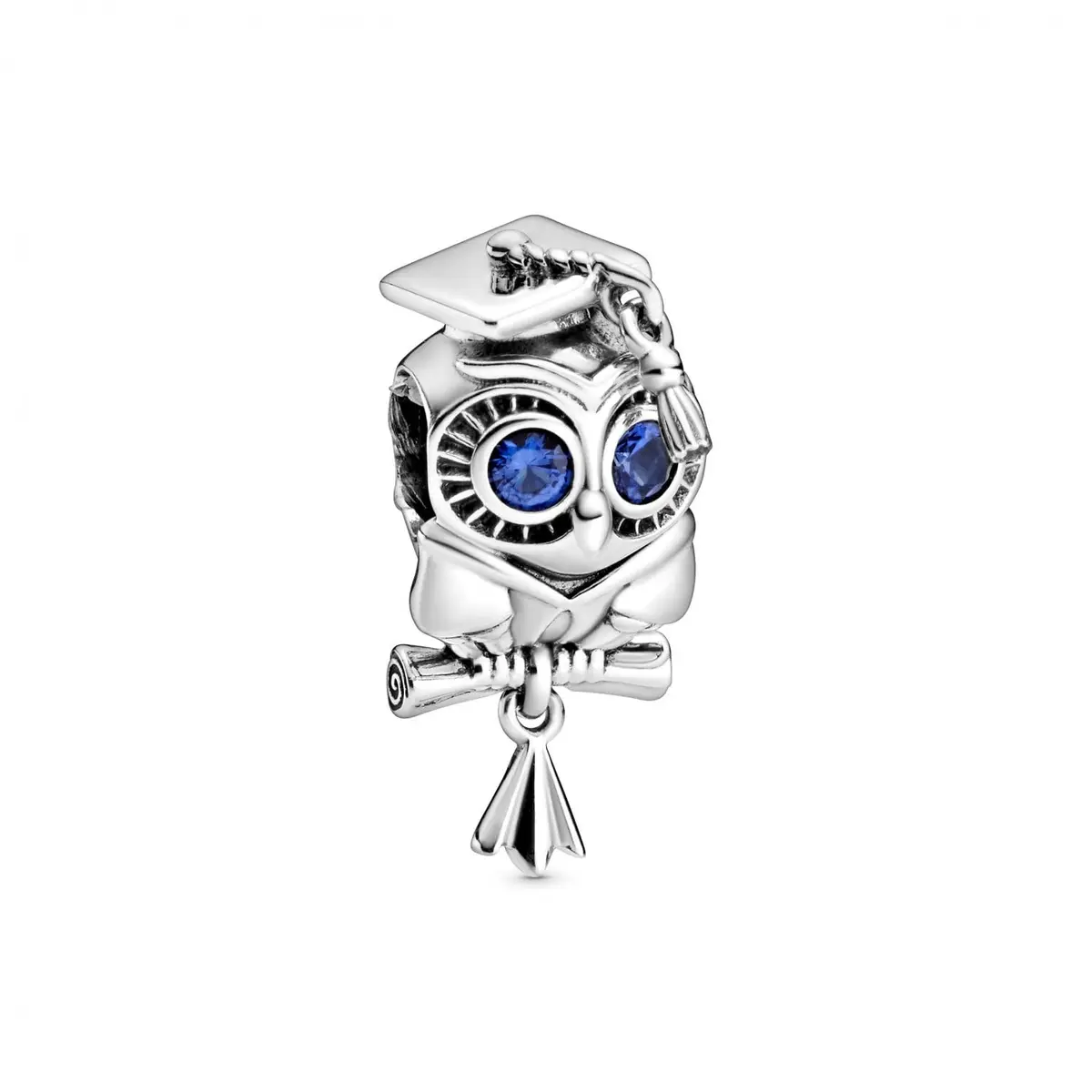 PANDORA Wise Owl Graduation Charm | Sterling Silver Bead for Women, Blue Stone, 1 Size - main product image