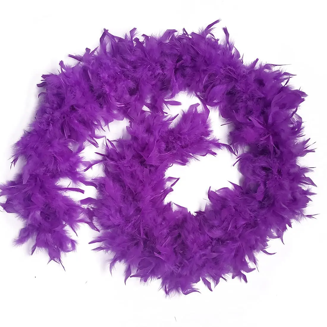 Happy Feather 80g Chandelle Feather Boa for DIY Craft, Party, Halloween | 70.9-inch Purple - view 2