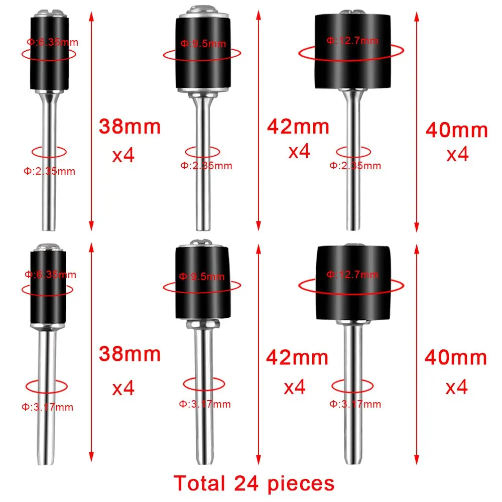AUSTOR 531 Pcs Sanding Drum Set with Mandrels & Chucks | Aluminum Oxide Grit 80-600 - view 5