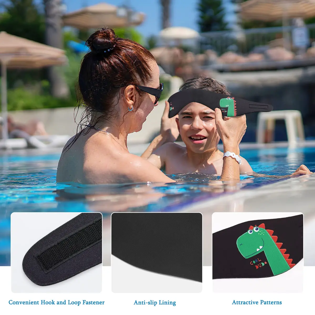 HeySplash Kids Swim Headband, Neoprene Ear Protection Band Keep Water Out for 4-9 Years - view 5