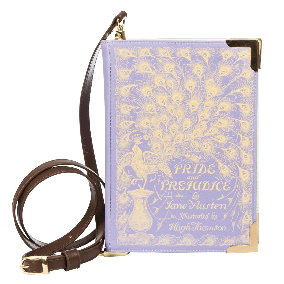 Well Read Crossbody Purse for Book Lovers, Purple, Small | Pride and Prejudice Book Cover - main product image