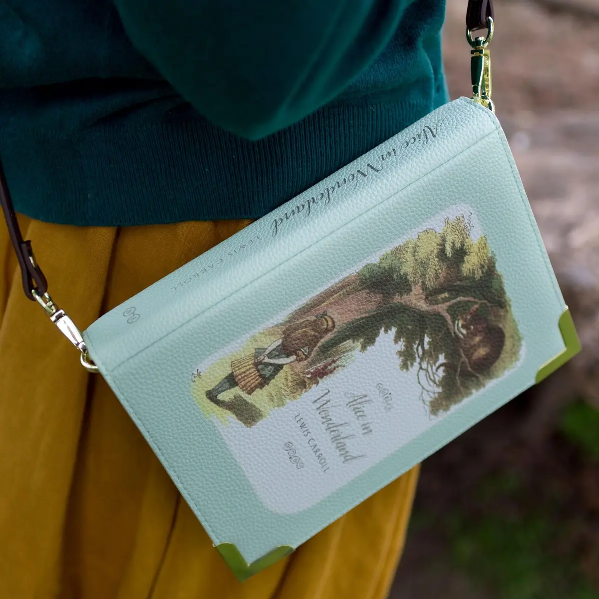 Well Read Alice in Wonderland Large Book Themed Purse for Literary Lovers – Handbag & Crossbody Bag, Faux Leather, 25x19x5cm - view 2