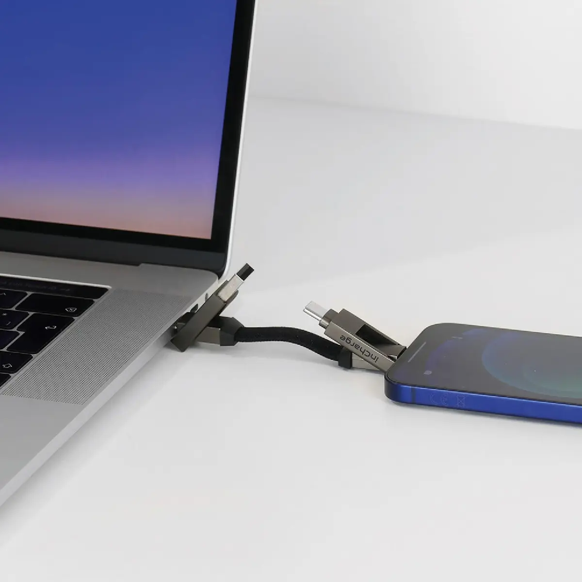 Rolling Square inCharge 6 Keychain USB C Charger Cable, Lightning & Micro-USB, 15cm (0.5ft) | Universal 6-in-1 Charging Cable - view 6