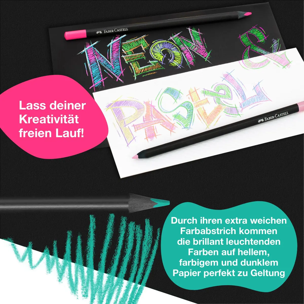Faber-Castell Black Edition Colored Pencils, Classic (12 Count) | FSC Certified Wood - view 6