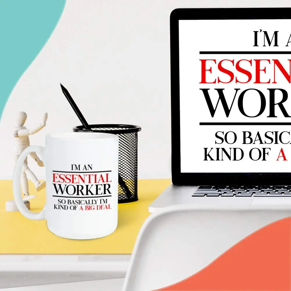 Bubble Hugs Essential Worker Coffee Mug 15 oz | Funny Big Deal Key Worker Gift - view 6